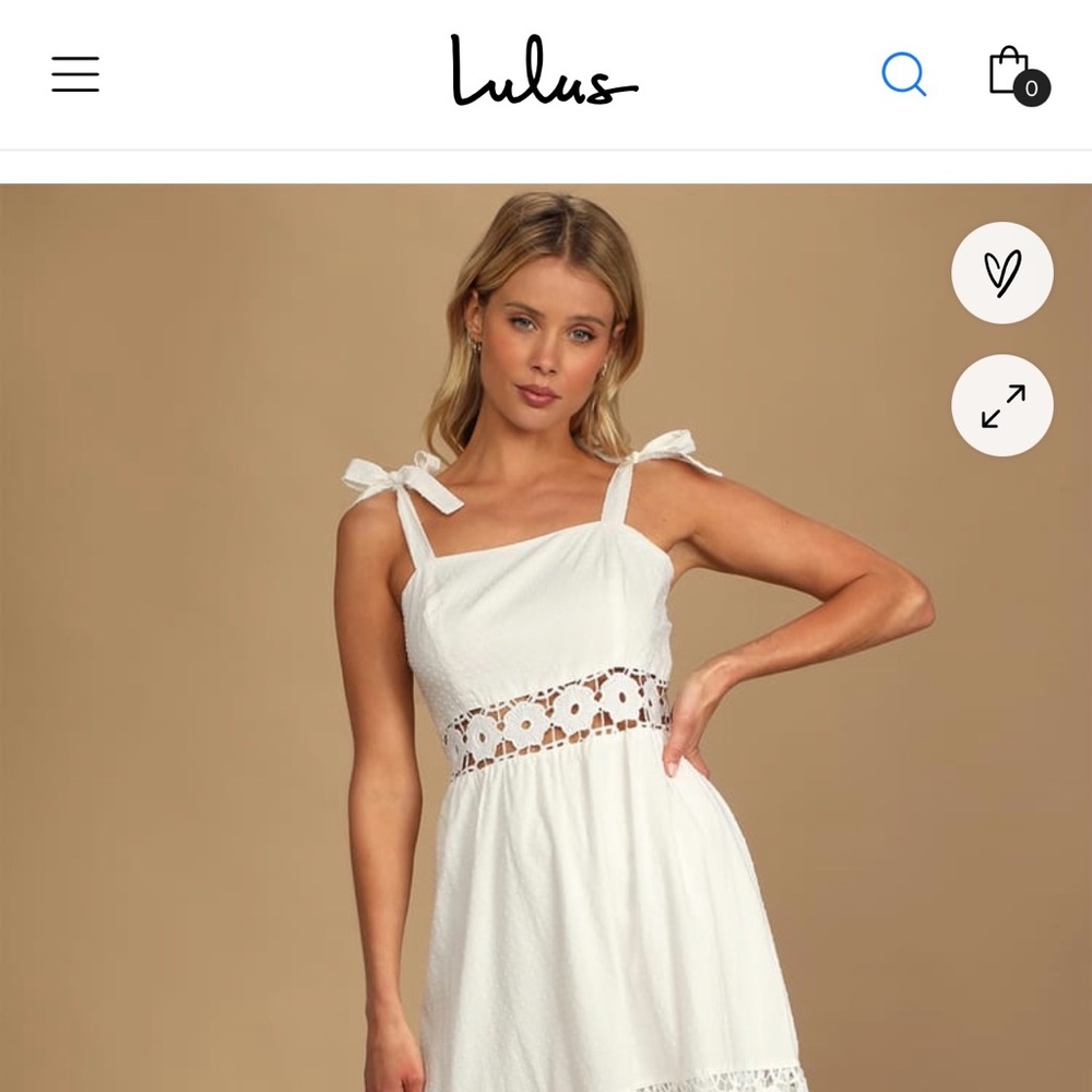 LULUS - Cheery Days White Swiss Dot Tie-Strap
Sleeveless Midi Dress - SMALL
